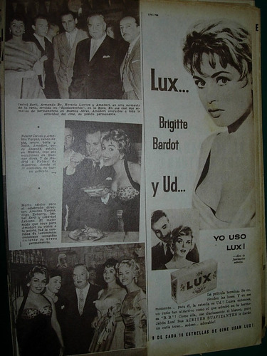 Brigitte Bardot Jabones Lux Cine Jabon Publicidad Clipping