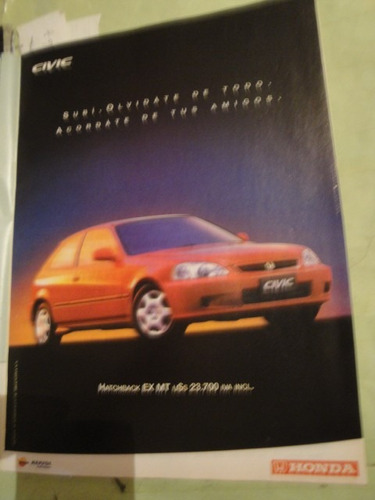 Publicidad Honda Civic Ex Mt Año 1999