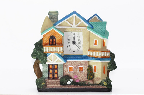 Reloj Mesa Ceramica Casa  Estilo Vintage Azules 04-24