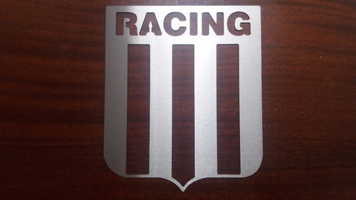 Escudo Logo Placa De Racing Acero Inoxidable 150mm Fabrica