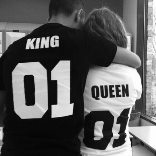 Polos Pareja King Queen Regalos Parejas Novios Solteros Mde