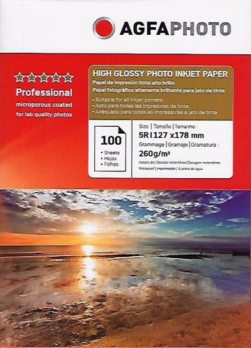 Papel Foto 13x18 Microporo Highglossy Agfa Profes 260gr 100h