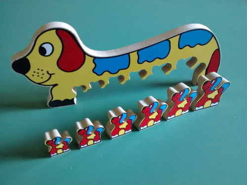 Encastre Didactico Perro Salchicha En Madera