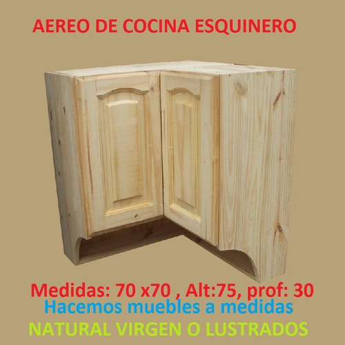 Mueble Aereo Esquinero De Cocina De Madera Maciza