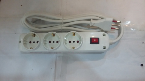 Imagen 4 de 4 de Alargue Conatel 3 Mts Con Interruptor 3 Schuko 6 Modulares