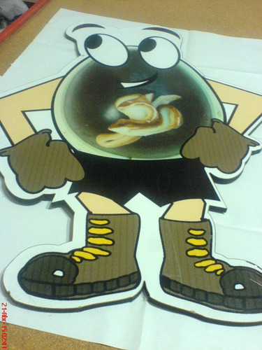 Huevito Kinder Simil Cartel-figura Años 80-90-muy Vistoso Y Decorativo-ideal Deco De Kioskos, Golosinerias, Etc- (Usado)