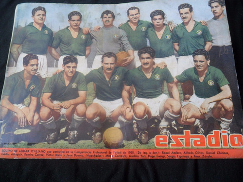Revista Estadio N° 390 Equipo Audax Italiano 1950