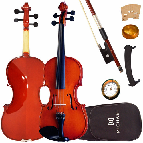 Violino 4/4 Tradicional Vnm40 Michael Com Estojo Espaleira