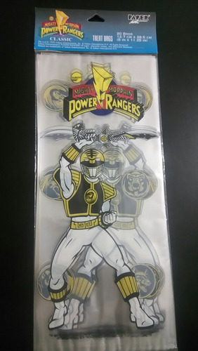 Power Rangers Vintage Whiteranger Bolsa Celofán Fiesta20pzas