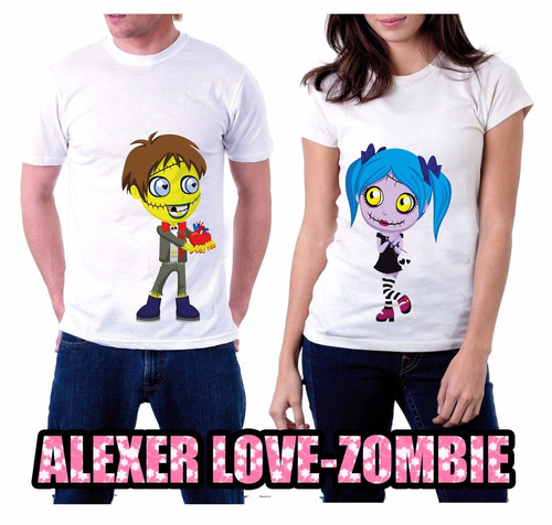 Playeras Pareja Amor Zombie  Para Novios Perzonalizadas¡¡¡