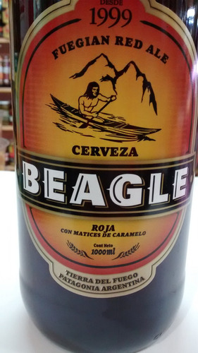 Cerveza Beagle,botella De 1 Litro Roja De La Patagonia