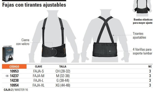 Faja Tirantes Ajustable Grande Truper 14238