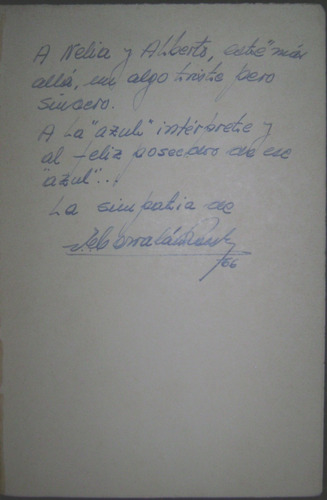 Corvalan Posse Mas Alla De Las Horas Firmado Dedicado 1965