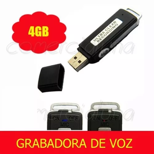 Grabadora de voz espía - en llave USB con memoria de 4GB