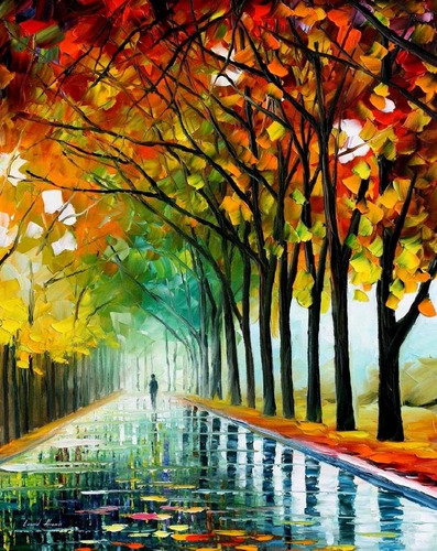 Poster Obra Leonid Afremov 50cmx65cm Obra Reflexões Da Manhã