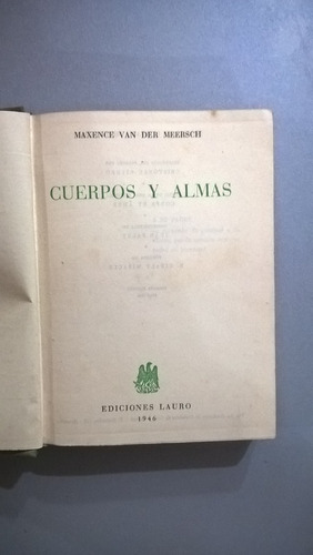 Cuerpos Y Almas - Van Der Meersch - Novela