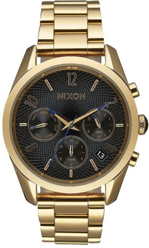 Reloj Nixon Bala Cronógrafo A949510 Negro Dorado De Acero