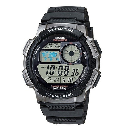 Relógio Casio Ae-1000w-1bvd Caixa Preta E Cinza Prova Dágua