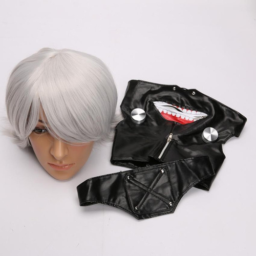 Máscara Y Peluca De  Tokyo Ghoul Kaneki Cosplay Halloween