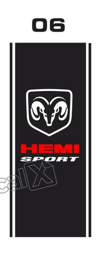 Par Faixas Laterais Adesivos Caçamba Dodge Ram Hemi Sport