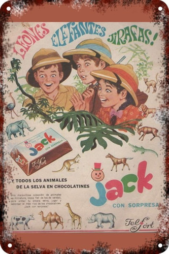 Carteles Antiguos De Chapa 60x40cm Chocolatín Jack Al-181