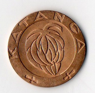 Katanga  1 Franc 1961  Cobre Sin Circular  Krause 1