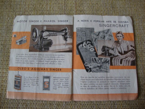 Prospecto/folder Máquinas De Costura Singer Anos 50/60 .