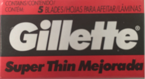 Hoja Afeitar Gillette Super Thin Mejorada De 5 Laminas