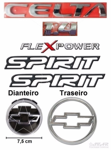 Kit Símbolos Celta 1.4 Flexpower Spirit Preto - 2003 À 2006
