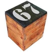 Comprar Baúl Madera Recicla Vintage 40x40x52cm Banco Banquito Harley
