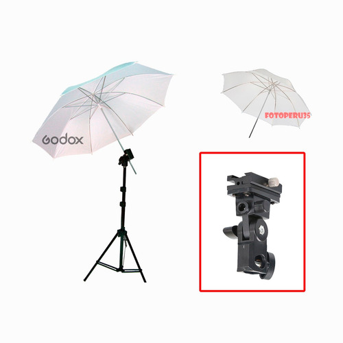Kit Godox: Parante, Bracket Y Sombrilla Blanca Para Flash