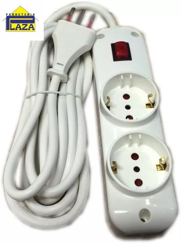 Alargue Conatel Con Interruptor 2 Schuko 4 Modulares 3 Mts