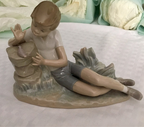 Lladro Figura Porcelana Original.niño Sentado.coleccionistas