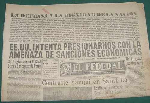 Diario El Federal 144 -1jul44- 2da Guerra Contrataque Tilly