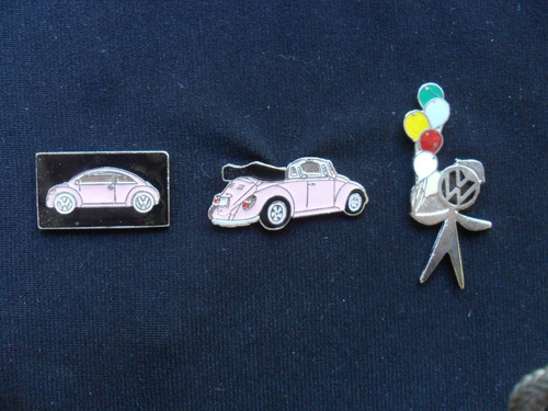 Lote 3 Pin Volkswagen Escarabajo Rosa Vw New Beetle Solapa