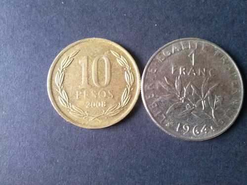 Moneda Francia 1 Franco 1964 Níquel (c35)