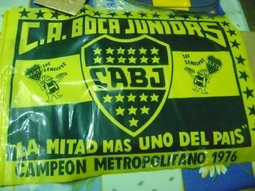 Bandera Boca Juniors Plastico Campeon Metro 1976 Facturada