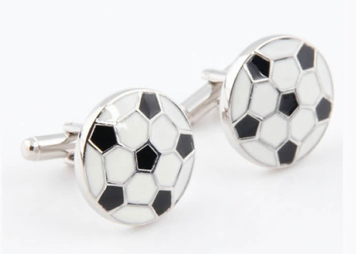 Mancuernillas Thot Ra Balon Football Blanco Y Negro E-554