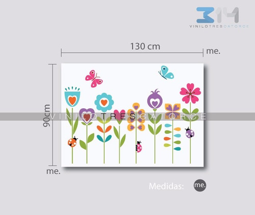 Vinilo Decorativo Floral-i 03. Calcomanía Flores Y Mariposas