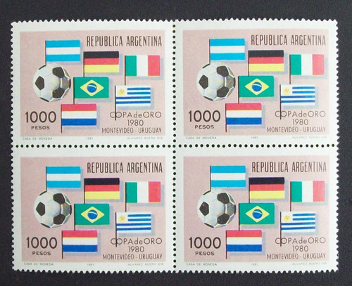 Argentina - Bloque X 4 Gj 1974 Futbol Copa Oro Mint L1466