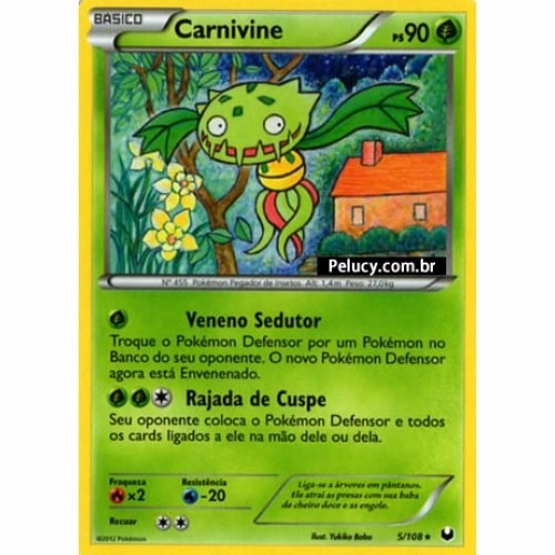 Carnivine - Pokémon Planta Raro - 5/108 - Pokemon Card Game