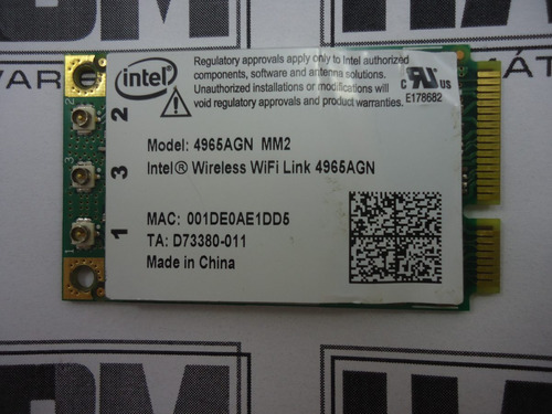 Placa Wireless Wifi Intel 4965agn Mm2 Do Acer 6920g Usado Nf