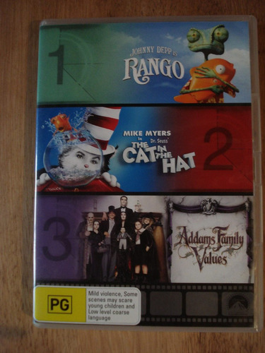 Rango - The Cat In The Hat - Addams Family Values 3 Dvd's