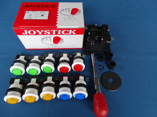 2 Palancas Joystick + 15 Botones Pulsador Arcade Mame