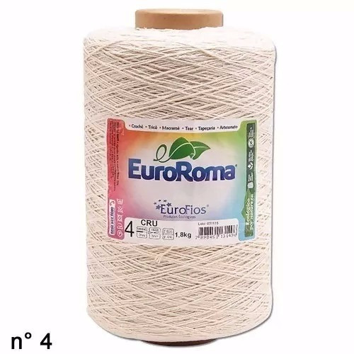 Kit 10 Unidades Barbantes Euroroma Crú 1.8kg Fio 4 6 8