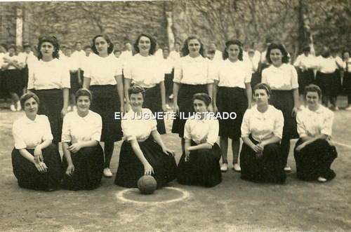 Fd07 Equipo Baloncesto Deporte Femenino 1945 Antiguo
