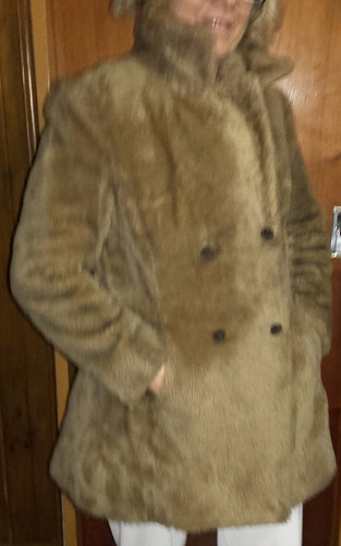 Saco Tapado Vintage Piel Sintetica * Pelo De Mono *