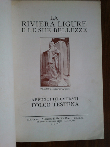Imagen 2 de 2 de Riviera Ligure E Le Sue Bellezze - Folco Testena (italiano)
