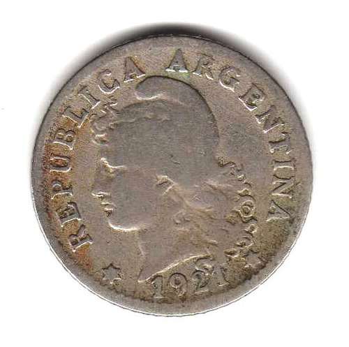 Moneda Argentina Niquel 5 Centavos 1921