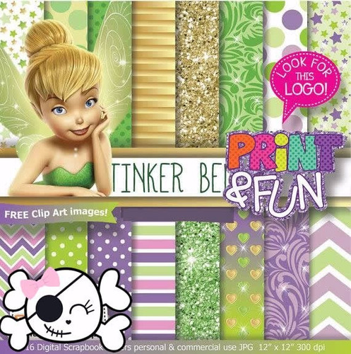 Kit Imprimible Pack Fondos Tinker Bell Clipart